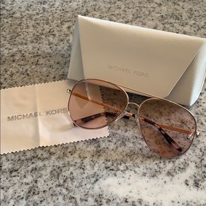 Michael Kors aviator sunglasses rose gold